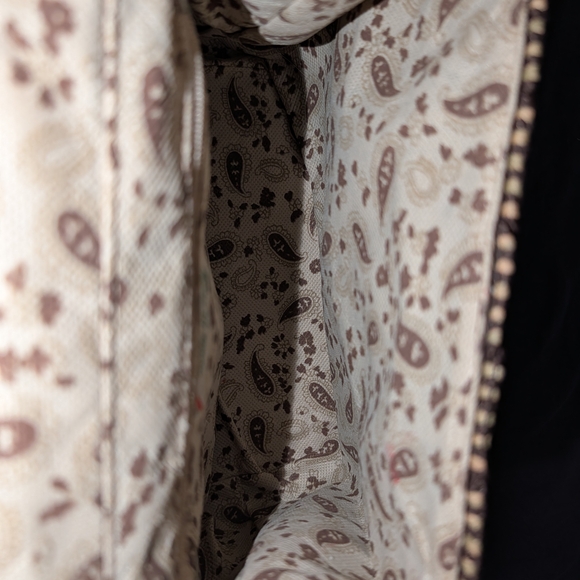 Woven Two-Tone Top-Handle Women’s Bag in Tan and Brown - Picture 6 of 7